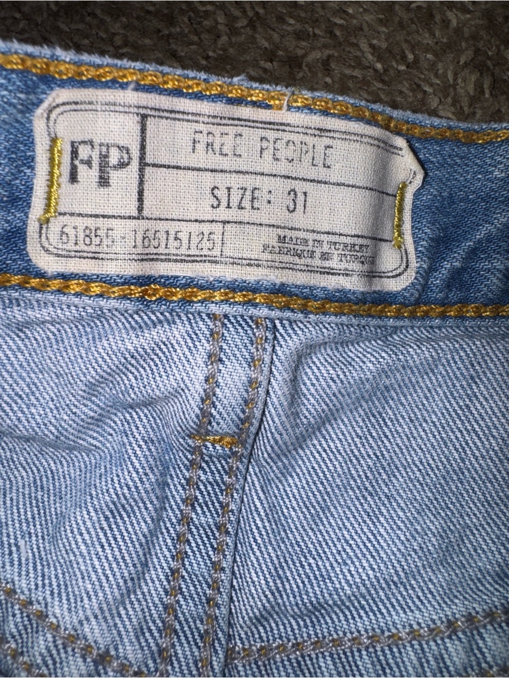 Free People Barcelona Nights Short Size 31 Mid Rise Denim Shorts Grommet Detail - Picture 4 of 8